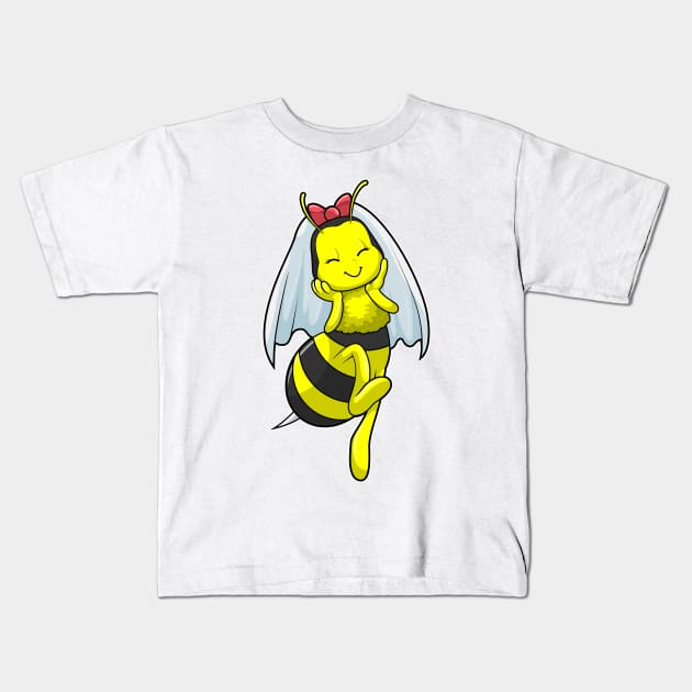 Bee as Bride at Wedding with Veil Kids T-Shirt by Markus Schnabel